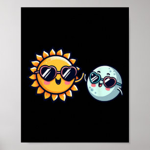 Poster Sun Moon Friends Total Solar Eclipse 2024 Garçons 