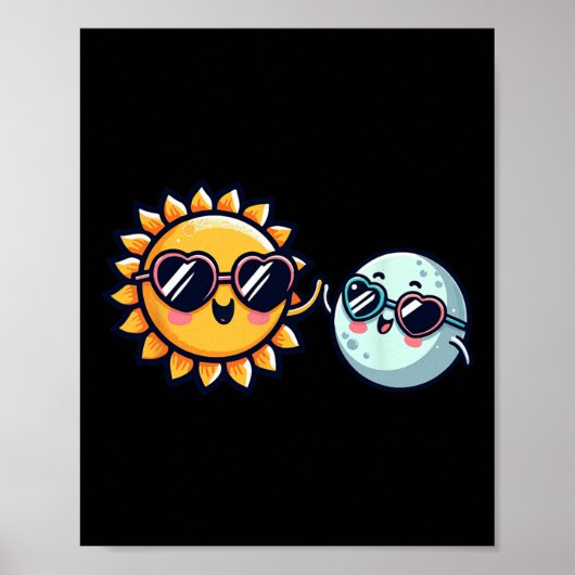 Poster Sun Moon Friends Total Solar Eclipse 2024 Garçons (Devant)