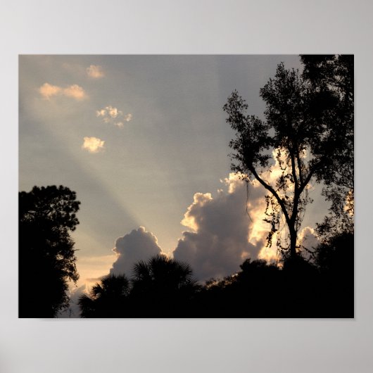 Poster Sun Rays at Sunset - Sky photo (Devant)