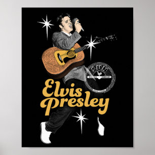 Poster Sun Records X Elvis Presley Dansant Avec Étoiles