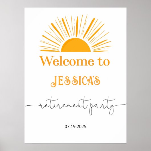 Poster Sun Retirement party Welcome (Devant)