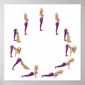 Poster Sun Salutation Yogi Surya Namaskar (Devant)