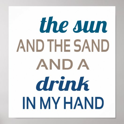 Poster Sun Sand Drink In Hand (Devant)