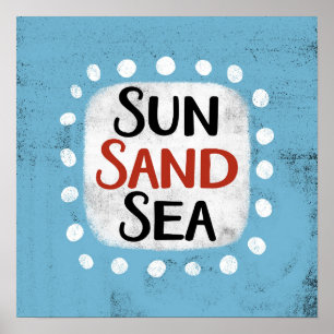 Poster Sun Sand Sea Wall Art
