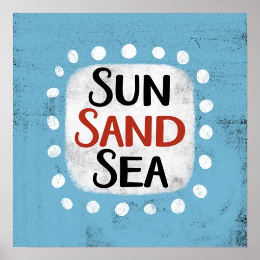Poster Sun Sand Sea Wall Art (Devant)