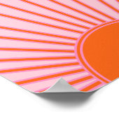 Poster Sun Sunrise Pastel Pink et Orange Sunshine (Coin)