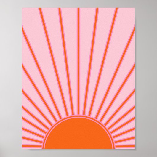 Poster Sun Sunrise Pastel Pink et Orange Sunshine (Devant)