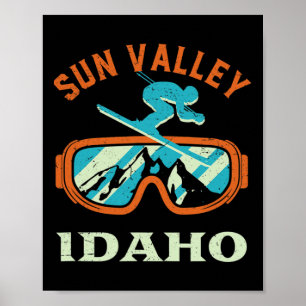 Poster Sun Valley Idaho Ski Rétro Vintage Et Snowboar