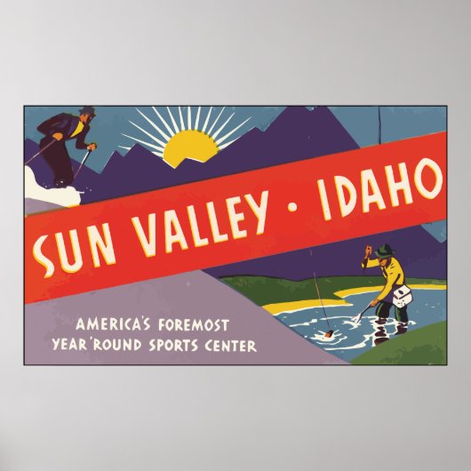 Poster Sun Valley Idaho, Vintage (Devant)