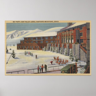 Poster Sun Valley, identification - partie de ski à la