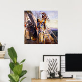 Poster "Sun Worshiping in Montana" de Charles Russell (Bureau à domicile)