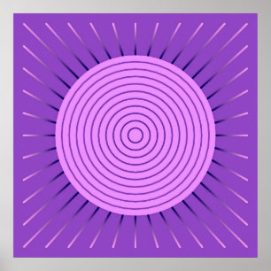 Poster Sunburst géométrique moderne - Amethyst Purple