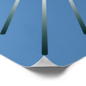 Poster Sunburst géométrique moderne - Lime et bleu Denim (Coin)