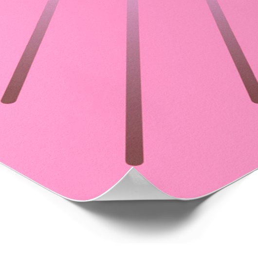 Poster Sunburst géométrique moderne - Nuances de rose (Coin)