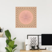 Poster Sunburst géométrique moderne - Peach et Tan (Bureau à domicile)