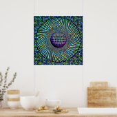 Poster Sunburst Op Art Purple (Cuisine)