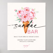 Poster Sundae Bar Crème glacée Scoopup Thématique Sign Up (Devant)