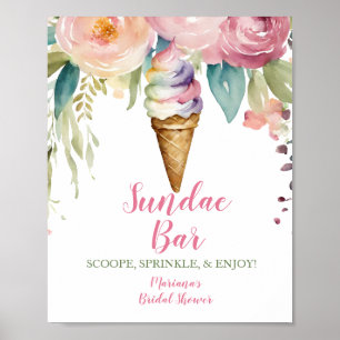 Poster Sundae Bar Elle a été rachetée Fête des mariées