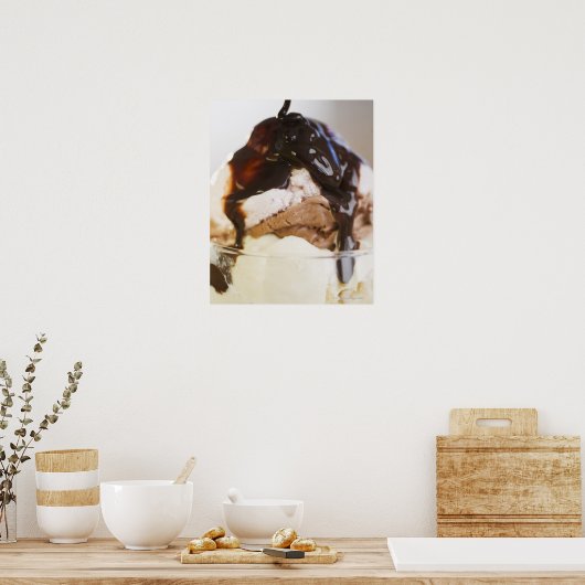 Poster sundae crème glacée (Cuisine)