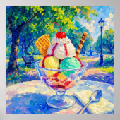 Poster Sundae dans le parc - Style impressionniste pastel (Devant)