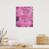 Poster Sundae de fraise Art abstrait (Cuisine)
