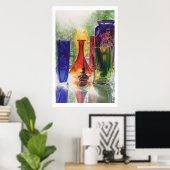 Poster "Sundance" Art Verre aquarelle Peinture (Bureau à domicile)