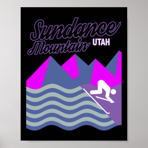 Poster Sundance Mountain Utah Usa Station de ski Snowboar