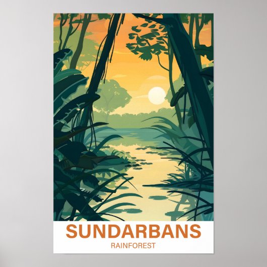Poster Sundarbans Rainforest Inde Bangladesh Voyage (Devant)