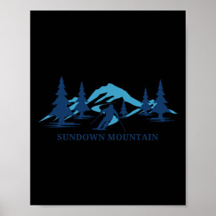 Poster Sundown Mountain Iowa Station de ski Ski Station