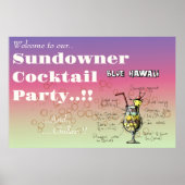 Poster Sundowner Blue Hawaii Cocktail Party (Devant)