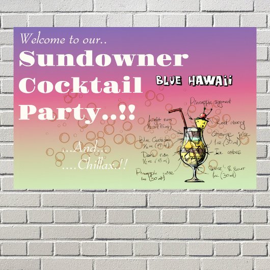 Poster Sundowner Blue Hawaii Cocktail Party