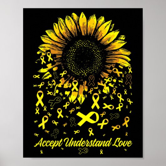 Poster Sunflower Accepter Comprendre l'amour Cancer de l' (Devant)