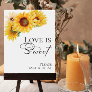 Poster Sunflower Automne Fête des mariées L'amour est dou