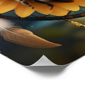 Poster Sunflower Bee Dreamcatcher, (Coin)