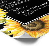 Poster Sunflower Black Stripe Signature Boissons Mariage (Coin)