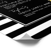 Poster Sunflower Black Stripe Signature Boissons Mariage (Coin)