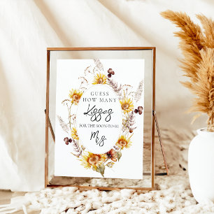 Poster Sunflower Boho Fleur sauvage Fête des mariées mode