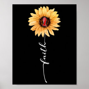 Poster Sunflower Bourgogne Ruban Cerveau Aneurie Sensibil