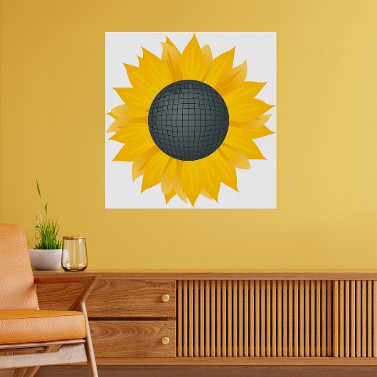 Poster Sunflower Disco Ball Retro Party Vibe