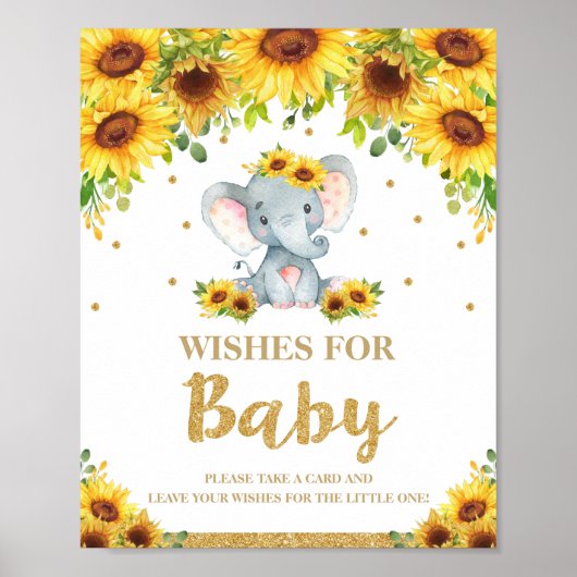 Poster Sunflower Elephant Wives for Baby Sign Activity (Devant)