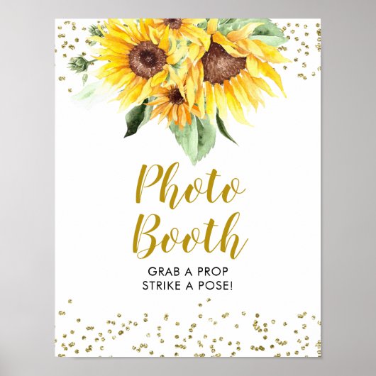 Poster Sunflower est en route Baby shower Photo Booth (Devant)