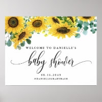 Sunflower et Baby shower Eucalyptus Bienvenue