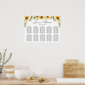 Poster Sunflower Eucalyptus 10 Tables CADRE (Cuisine)