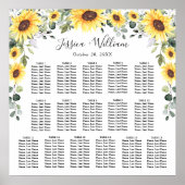 Poster Sunflower Eucalyptus 16 Tables CADRE (Devant)