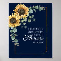 Sunflower Eucalyptus Script Fête des mariées Bienv