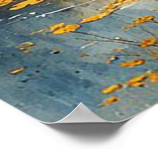 Poster Sunflower Field With Rustic Fence (Coin)