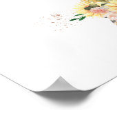 Poster Sunflower Floral Citrouille Baby shower de camion (Coin)