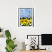 Poster Sunflower Garden Faux Vue de fenêtre artificielle (Bureau à domicile)
