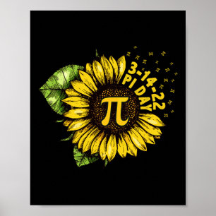 Poster Sunflower Happy Pi Day Chemise Mathématique Math E