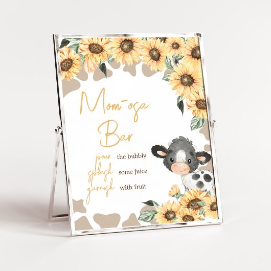 Poster Sunflower Holy Cow Baby shower Maman Osa Bar